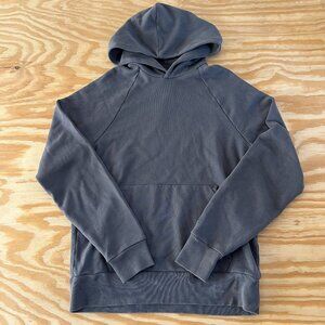 Everlane 100% Organic Cotton Hooded Sweatshirt Dark Blue/Gray Size M
